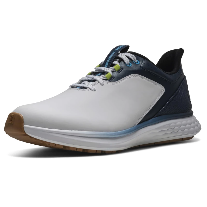 FootJoy Men's FJ Pulse Golf Shoe, White/Gum/Navy, 10 UK Medium