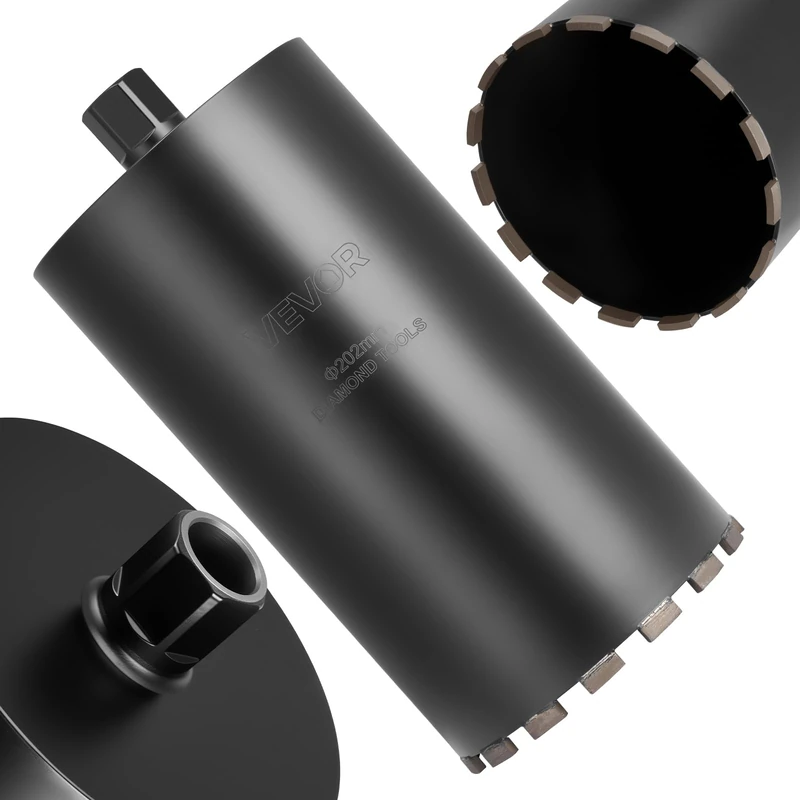 VEVOR Diamond Core Drill Bit Diameter 203mm Drilling Depth 356mm High Precision Welding Technology Wet Diamond Core Drill Bit for Reinforced Concrete, Brick