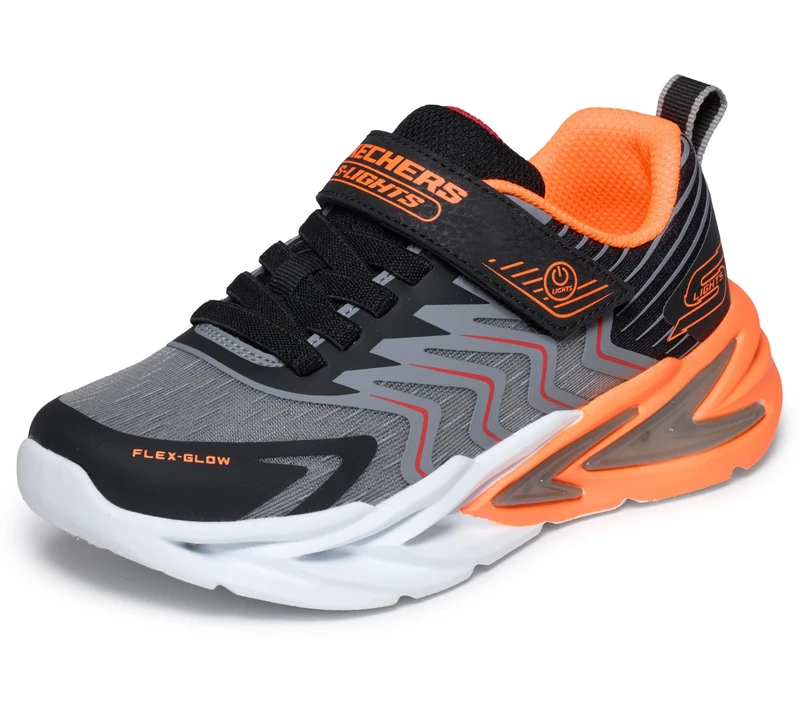 Skechers Boys' Flex-Glow Ultra Trainer, Black, 10 UK Child