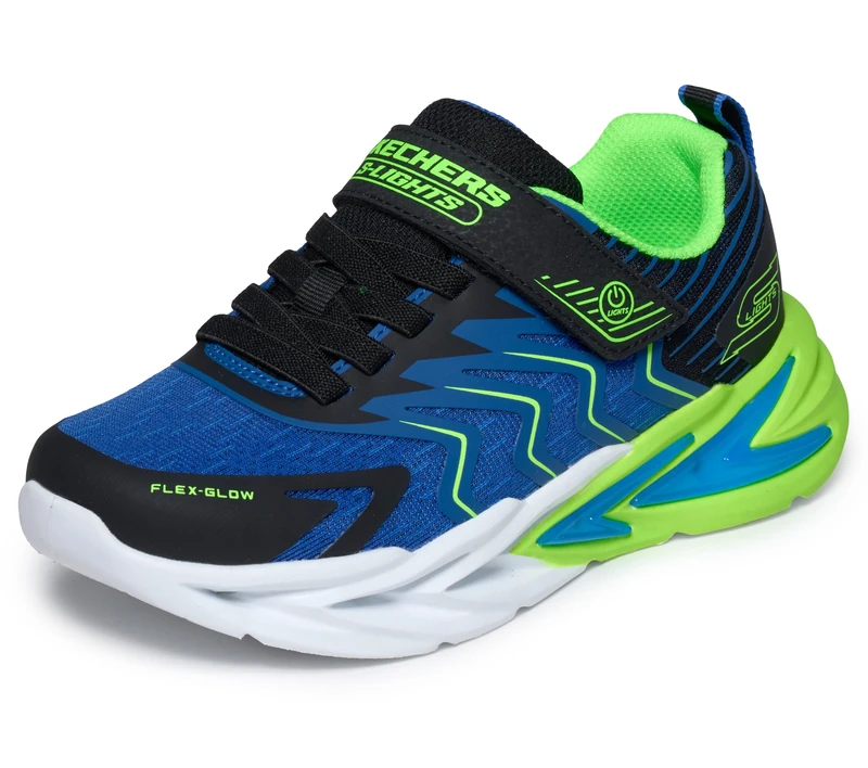 Skechers Boys' Flex-Glow Ultra Trainer, Black, 10 UK Child