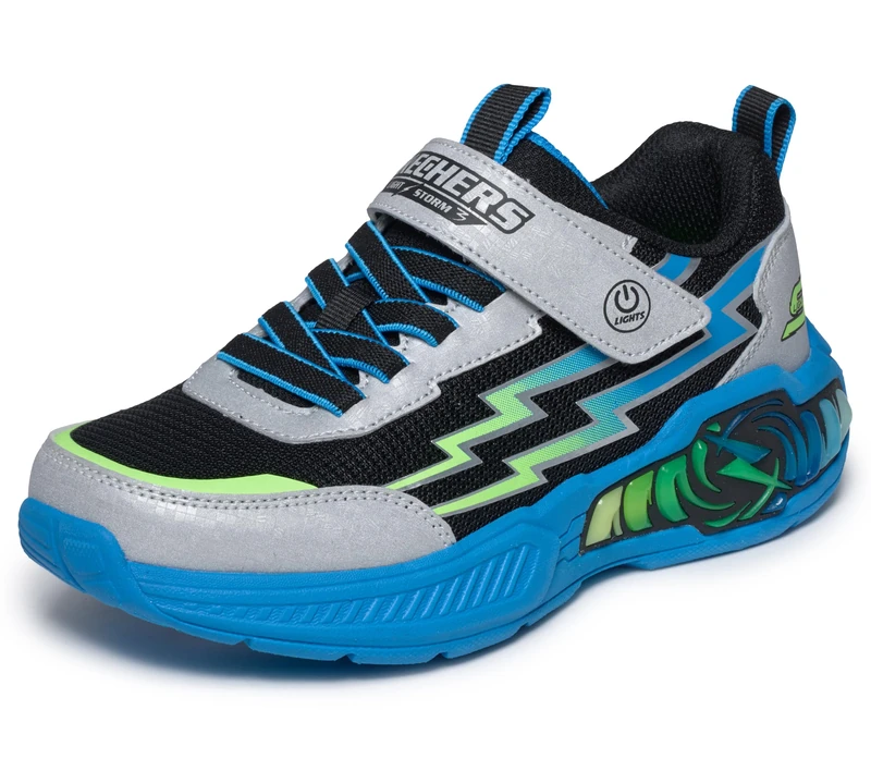 Skechers Boys' Light Storm 3.0 Prism Tech, Silver, 1 UK Child