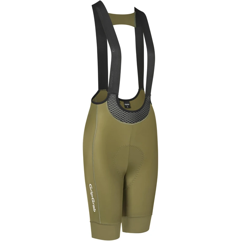 GripGrab PACR Padded Women's Cycling Bib Shorts Summer Road Mountain Gravel Bike Performance Drop-Seat Bib Shorts Women Olive Green