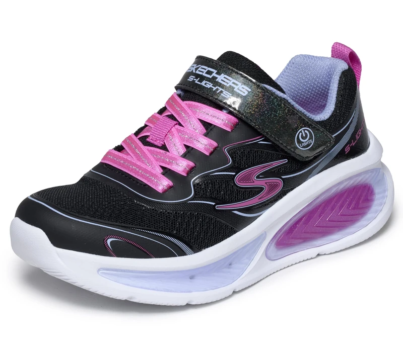 Skechers Girls' Cosmic Glow 2.0 Trainer, Black, 2.5 UK Child