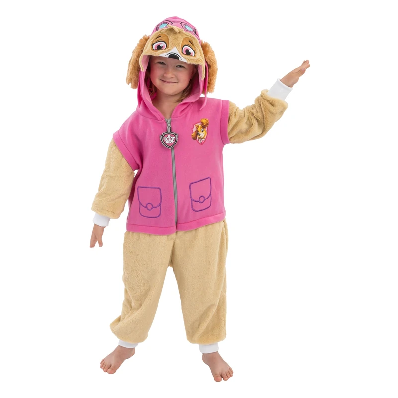 PAW Patrol Skye Onesie Kids Costume (128 cm) – Plush All-In-One Jumpsuit with Hood – Official Skye Outfit for Ages 7–8 Years – Halloween & Dress-Up Play - Image 1