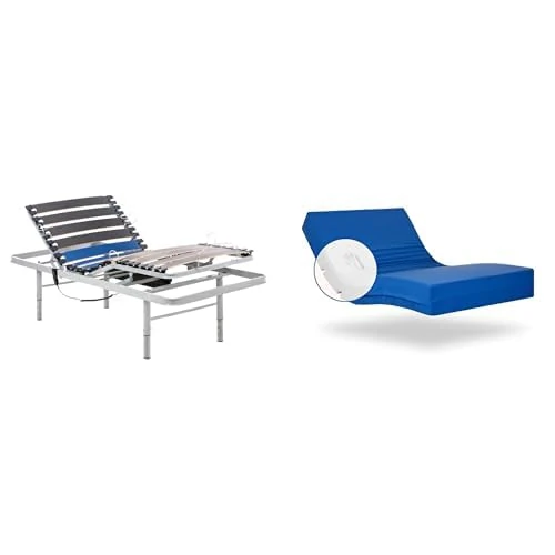 Geriafy – Professional V6 Set 3ft Electric Adjustable Bed with Height-Adjustable Legs & Memory Foam Mattress | 7.87in (20 cm) Thickness | Waterproof Cover