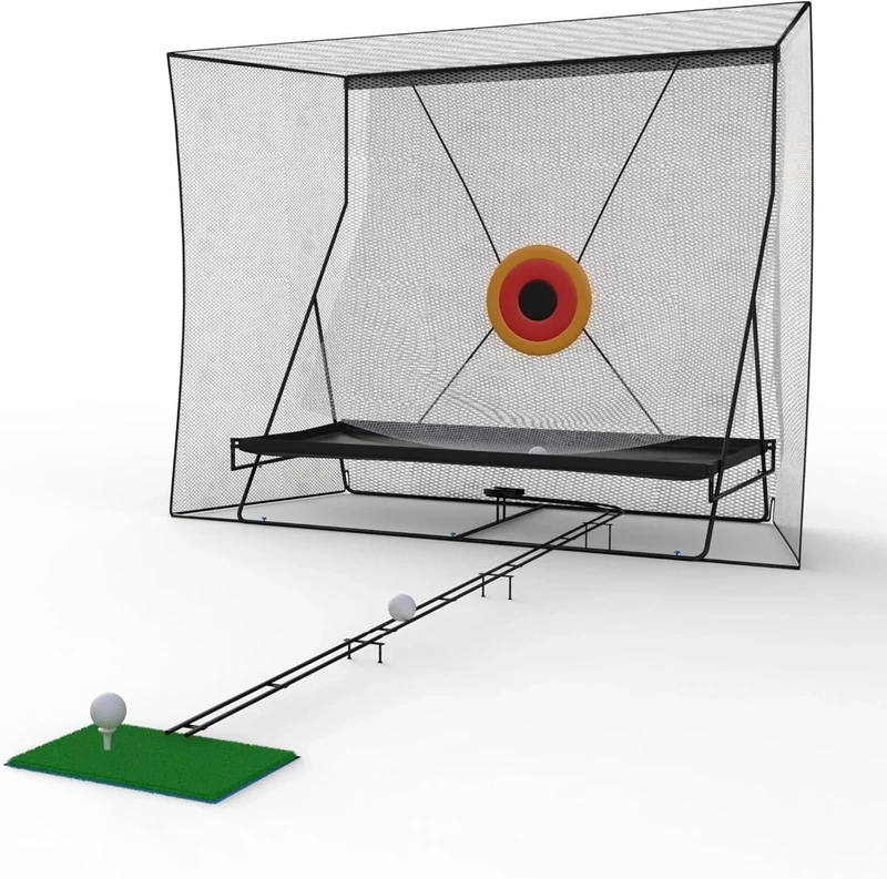 GarveeLife Golf Practice Net (305 x 244 cm) with Ball Return (335 cm) and Ball Blanket, Large Golf Training Net for Chipping and Swing with Target, Robust Net with Carry Bag