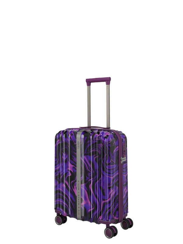 travelite Lascana Hard Hand Luggage Cart, Handgepäck 55 cm, Purple Swirl, Handgepäck 55cm, Hard Carry On Luggage Trolley