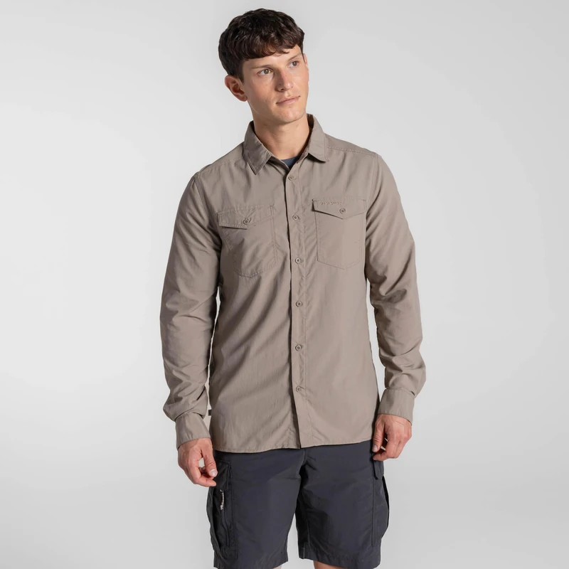Craghoppers Mens NosiLife Loukkos Long Sleeve Shirt Anti-Insect Hiking Travel Top