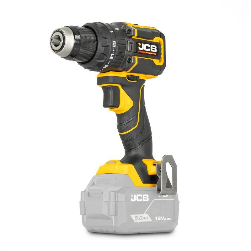 JCB 18V Pro Brushless Combi Drill (Body Only) - 75Nm High Torque, 13mm Keyless Metal Chuck & 3-Mode Hammer Action - Professional Cordless Drill Driver - 3 Year Warranty