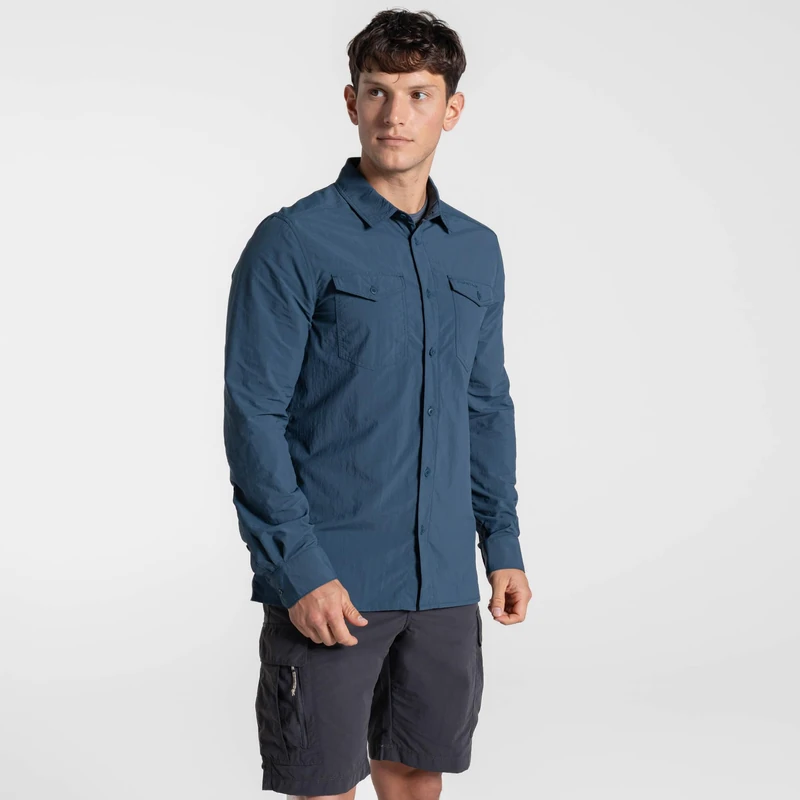 Craghoppers Mens NosiLife Loukkos Long Sleeve Shirt Anti-Insect Hiking Travel Top