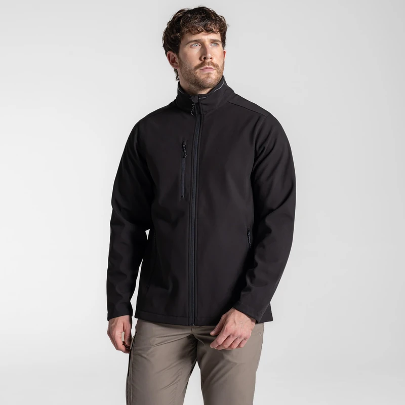 Craghoppers Mens Softshell Expert Kiwi Soft Shell Jacket, Black, S EU