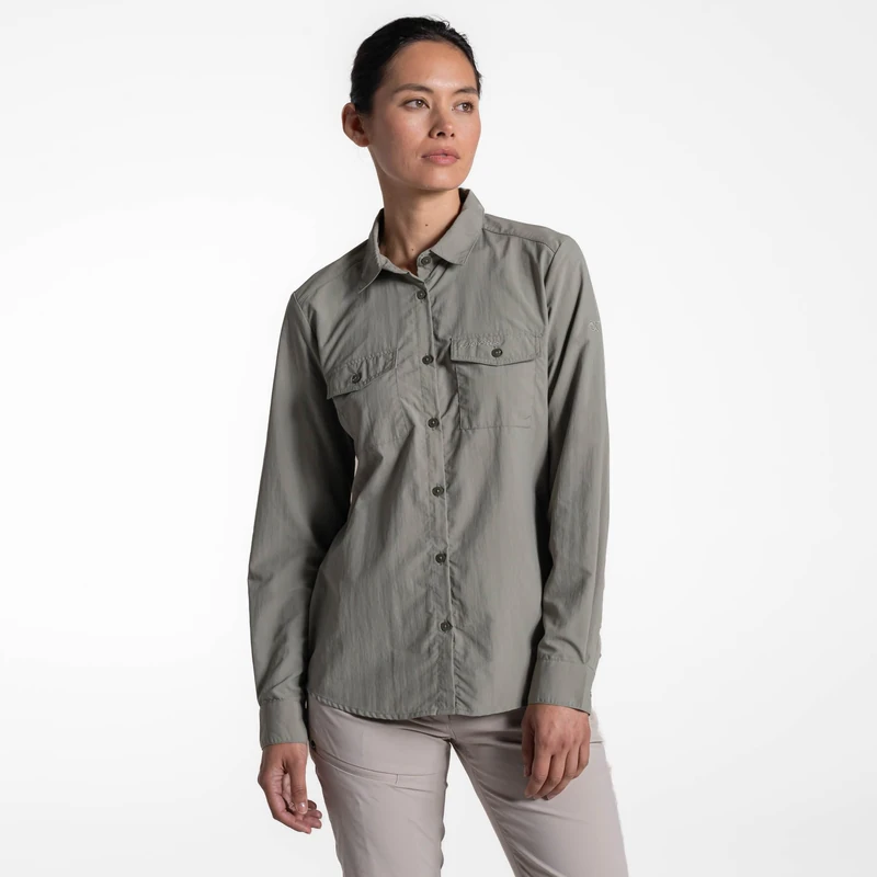 Craghoppers Womens NosiLife Loukkos Long Sleeve Shirt Anti-Insect Travel Hiking Top