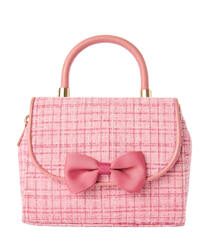 Joe Browns Women's Tweed Bow Crossbody Bag, Regular, Pink, UK One Size