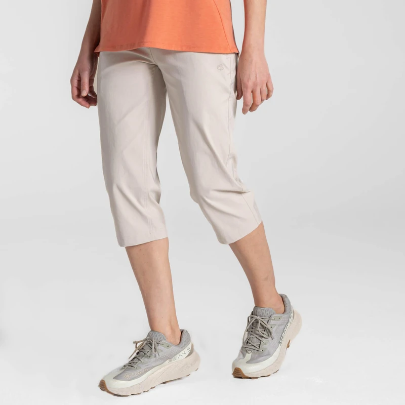Craghoppers Womens Croptrousers Kiwi Pro III Crop Walking Trousers, Oyster, 14 EU