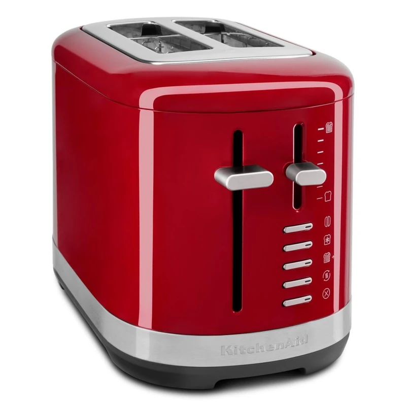KitchenAid 2-Slice Toaster 5KMT2109BER, Extra-Wide Slots for Artisan Breads & Bagels, 7 Shade Settings, Manual High-Lift Lever, Defrost & Reheat Functions, Durable Metal Construction, Empire Red
