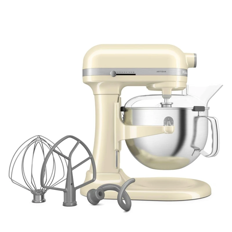 KitchenAid Artisan 5KSM60SPX 5.6L Bowl-Lift Stand Mixer, 11 Speeds & Soft Start, Heavy Duty Full Metal Construction, Kneads 3.7kg Dough, Makes 11 Dozen Cookies, Almond Cream
