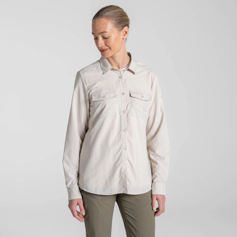 Craghoppers Womens NosiLife Loukkos Long Sleeve Shirt Anti-Insect Travel Hiking Top