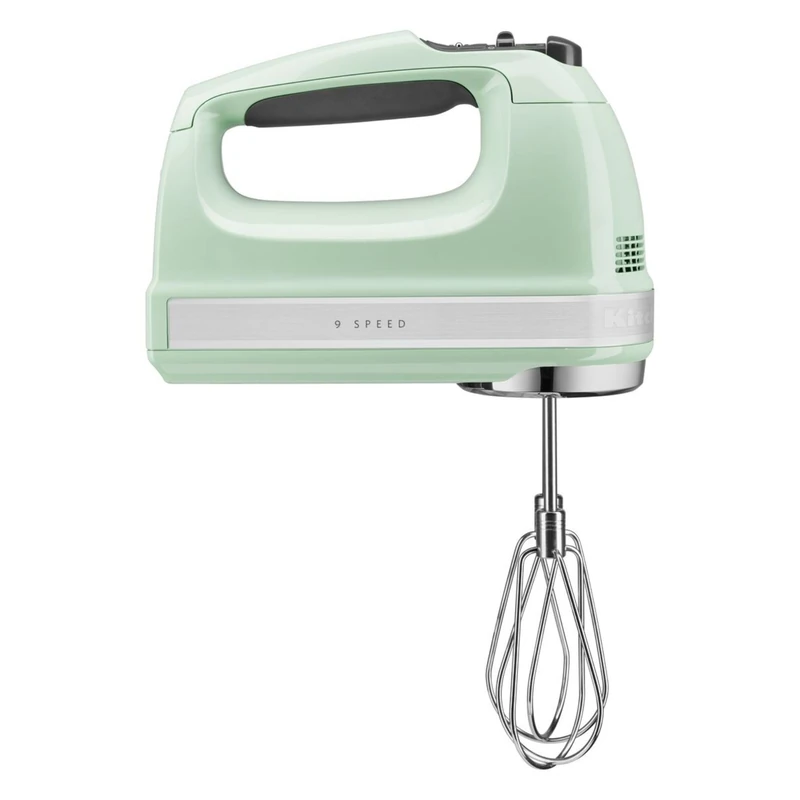 KitchenAid 5KHM9212BPT 9-Speed Hand Mixer, Powerful DC Motor, with 5 Stainless Steel Accessories (Beaters, Whisk, Dough Hooks, Mixing Rod) & Storage Bag, Pistachio