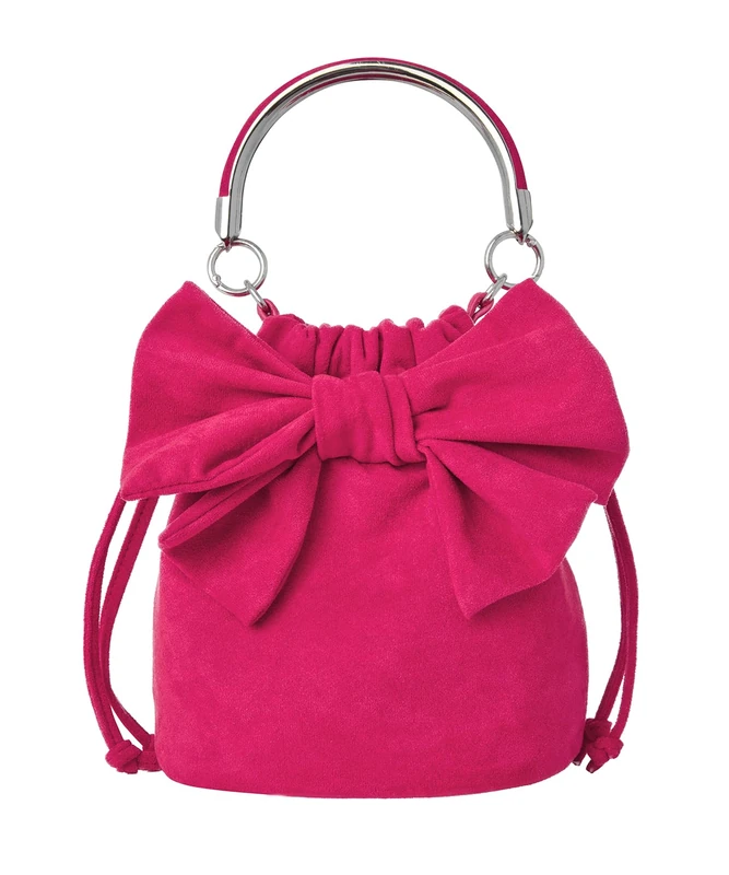 Joe Browns Women's Microsuede Bow Bag, Regular, Pink, UK One Size