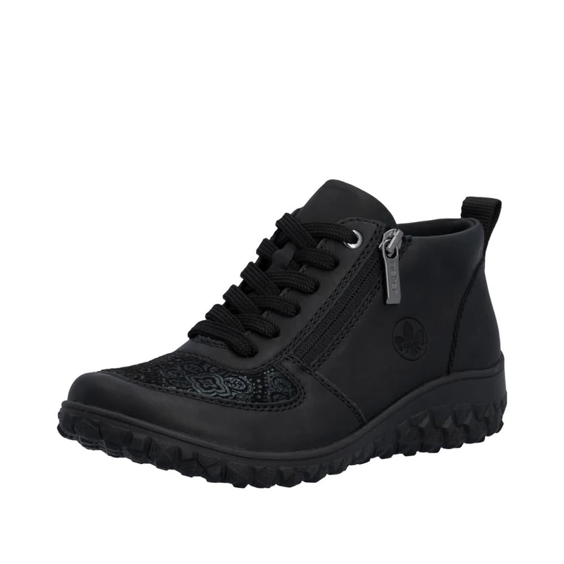 Rieker 59541-30 Women's Lace-Up Boots Textile & Synthetic in Red Combination, black, 6 UK
