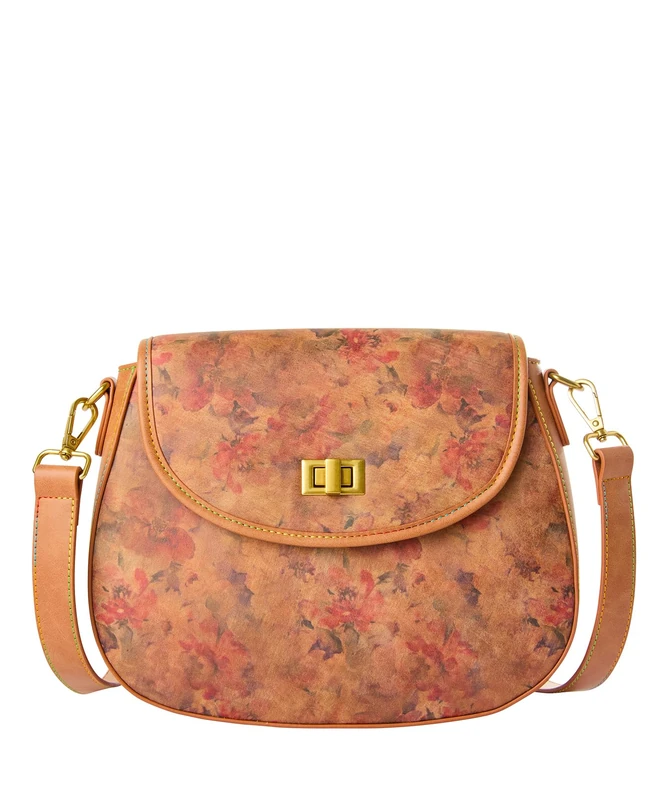 Joe Browns Women's Floral Print Crossbody Bag, Regular, Brown, UK One Size