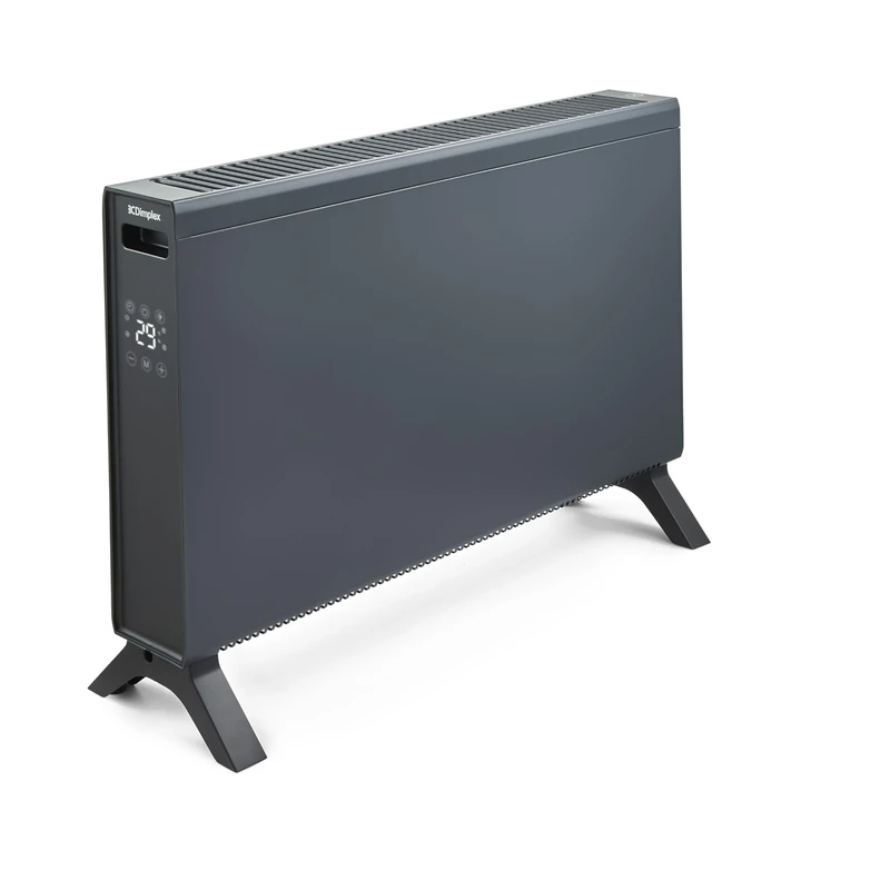 Dimplex HeatLite Smart Convector Heater, 2kW Electric Portable Heater with Wi-Fi App Control, LED Display, 24-Hour Timer, Adjustable Thermostat (10°C–35°C), Quiet & Safety Features – Anthracite