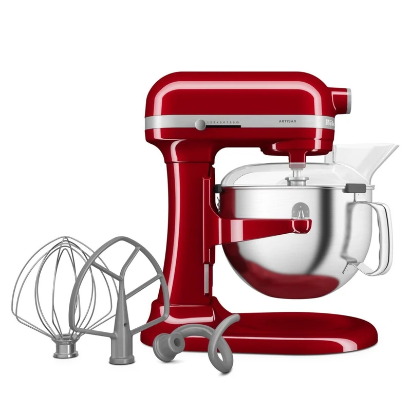 KitchenAid Artisan 5KSM60SPX 5.6L Bowl-Lift Stand Mixer, 11 Speeds & Soft Start, Heavy Duty Full Metal Construction, Kneads 3.7kg Dough, Makes 11 Dozen Cookies, Empire Red