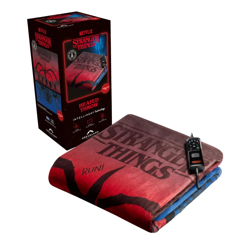 Dreamland Stranger Things Electric Blanket – Heated Throw – Luxury 100% Acrylic, 5-minute Fast heat up, 6 Temperature Settings, 1/3/9-hour auto timer, Electric Throw, Machine Washable, 160x120cm - Image 1