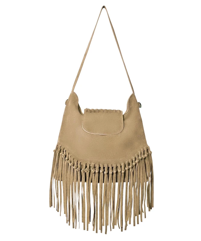 Joe Browns Women's Boho Tassel Suede Bag, Regular, Beige, UK One Size - Image 1