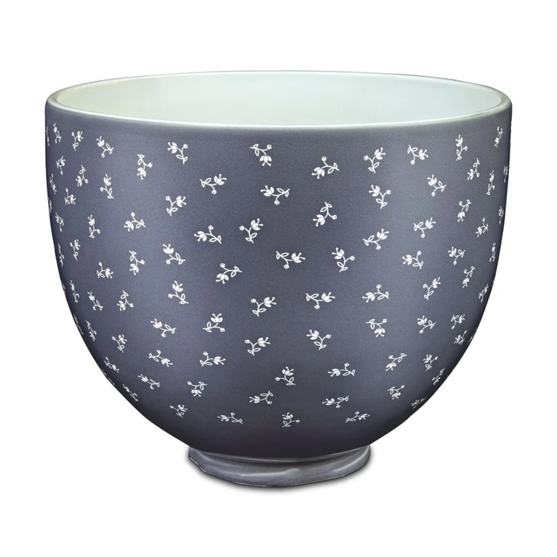 KitchenAid 5KSM2CB5BF 4.7L Ceramic Mixing Bowl Accessory, Vintage Florals Blue Design, Oven, Microwave & Freezer Safe, Fits Tilt-Head Stand Mixers