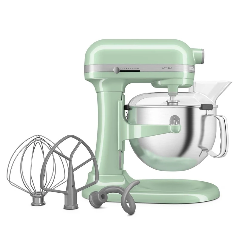 KitchenAid Artisan 5KSM60SPX 5.6L Bowl-Lift Stand Mixer, 11 Speeds & Soft Start, Heavy Duty Full Metal Construction, Kneads 3.7kg Dough, Makes 11 Dozen Cookies, Pistachio