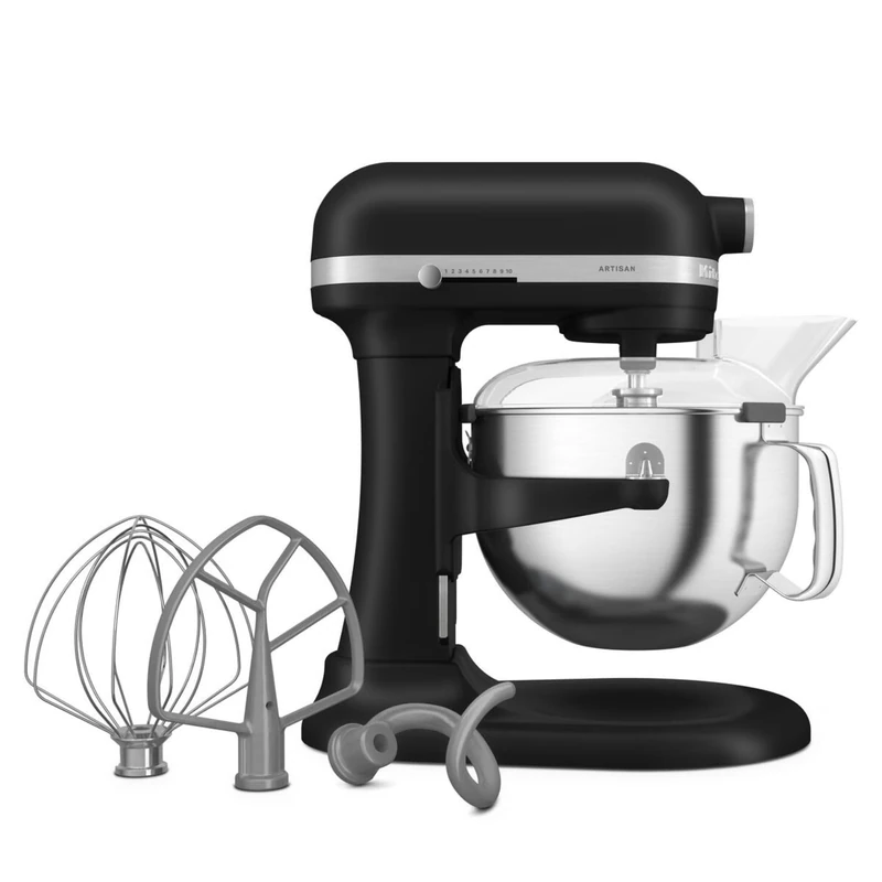 KitchenAid Artisan 5KSM60SPX 5.6L Bowl-Lift Stand Mixer, 11 Speeds & Soft Start, Heavy Duty Full Metal Construction, Kneads 3.7kg Dough, Makes 11 Dozen Cookies, Matte Black