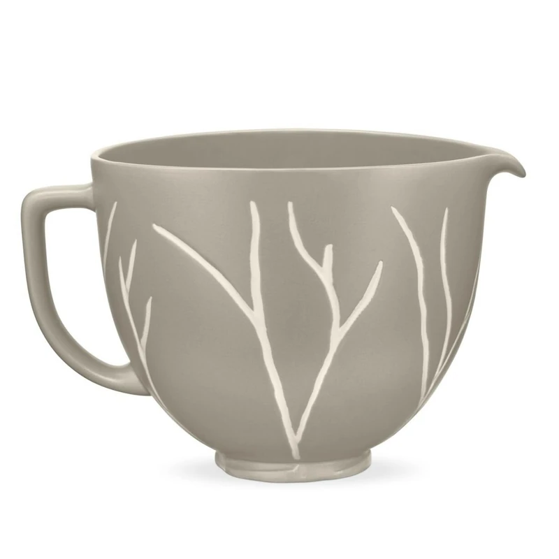 KitchenAid 5KSM2CB5BL 4.7L Ceramic Mixing Bowl - Bare Trees Textured Design, Oven, Microwave & Freezer Safe, Fits Tilt-Head Stand Mixers, Bare Trees