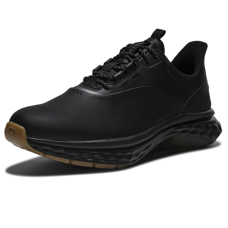 FootJoy Men's Quantum Golf Shoe, Black/Black/Gum, 12 UK Medium