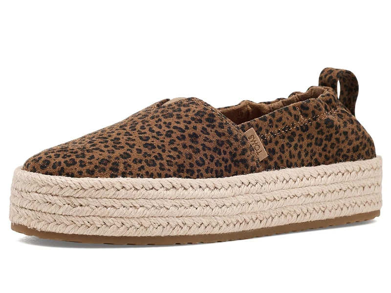 TOMS Girl's Youth Valencia Espadrille, Toffee Micro Leopard, 12.5 UK