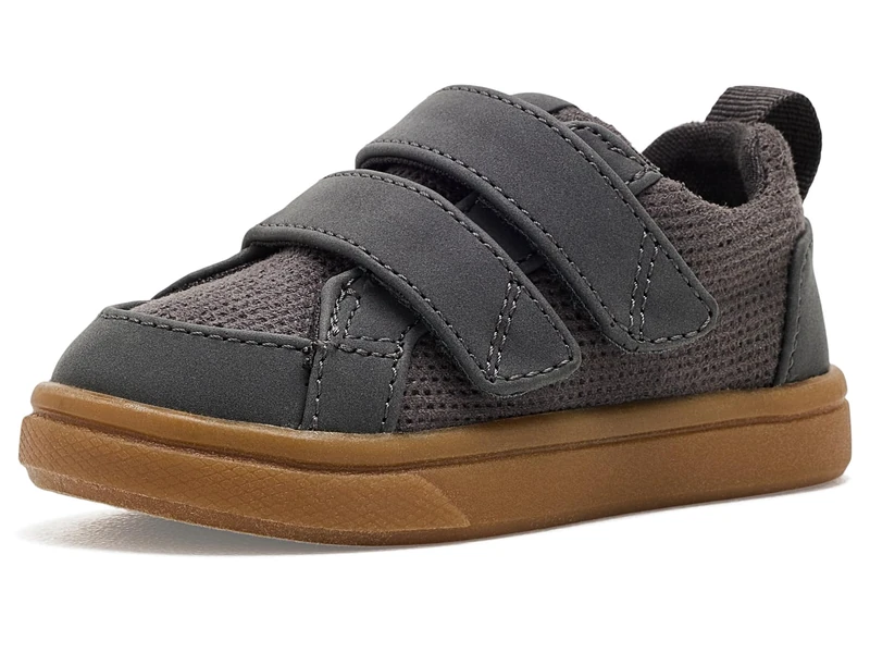 TOMS Unisex Youth Cruz Double Strap Sneaker, Forged Iron Micro Deboss Suede/PU, 2.5 UK
