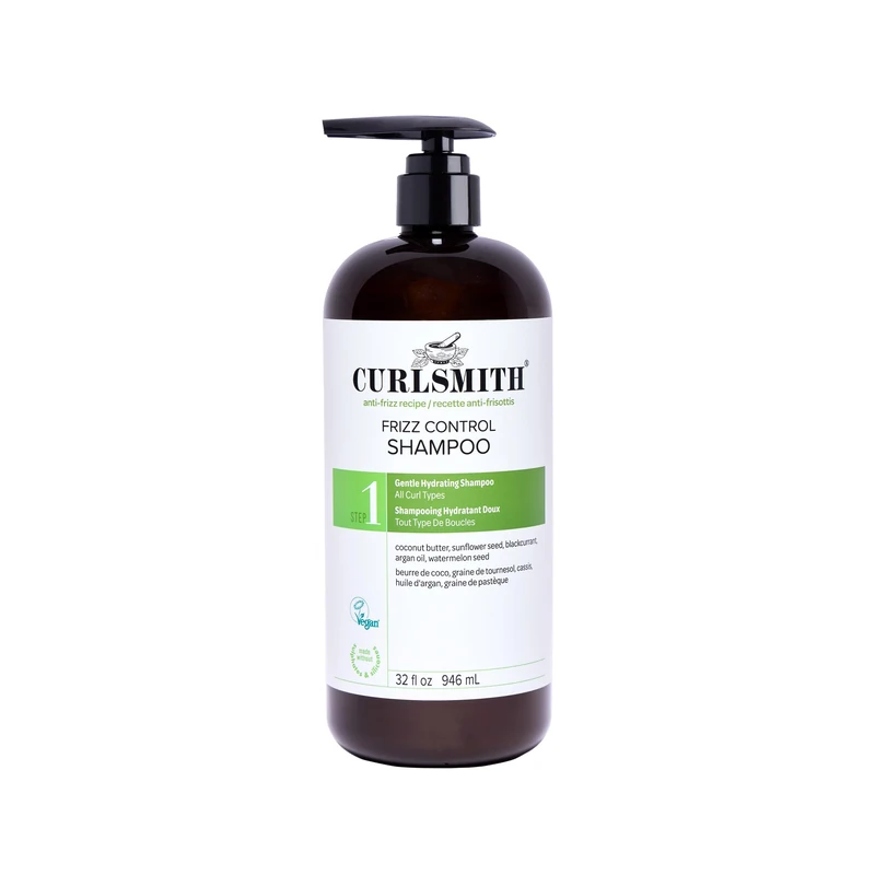 Curlsmith Frizz Control Shampoo - Frizz-Fighting Shampoo for Curls, Removes Build-Up, For All Curl Types, Vegan (947ml)