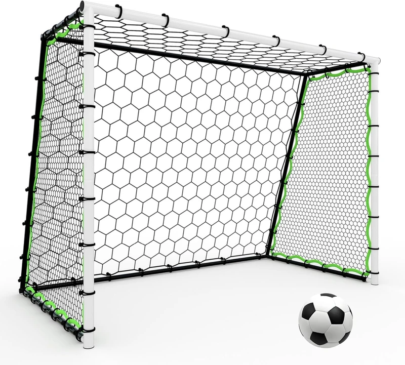 3-in-1 Large Soccer Rebounder Net & Goal (123.3x109.7x64cm), Dual-Function Football Rebound Trainer – Ultra-Responsive Net, Sturdy Steel Frame, for All Ages & Levels