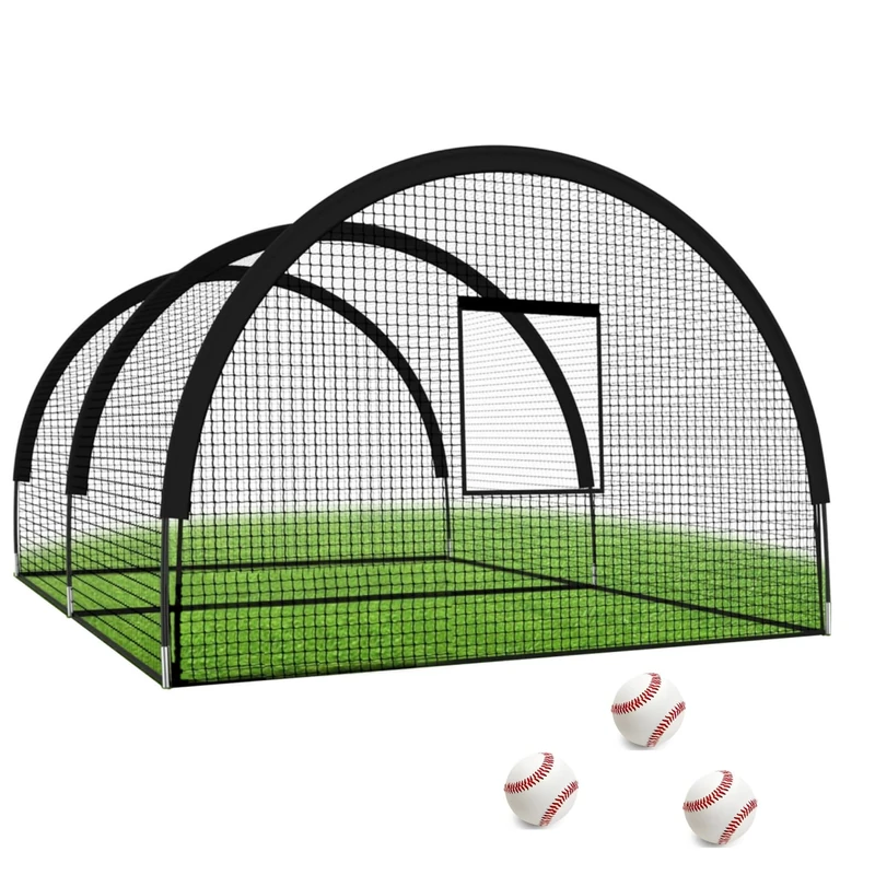 Baseball Batting Cage 32x12x8 Ft, Baseball Training Equipment Netting Cages, Golf Softball Nets for Batting with Frame and Net, Portable Softball Batting Cage Net for Hitting and Pitching Practice