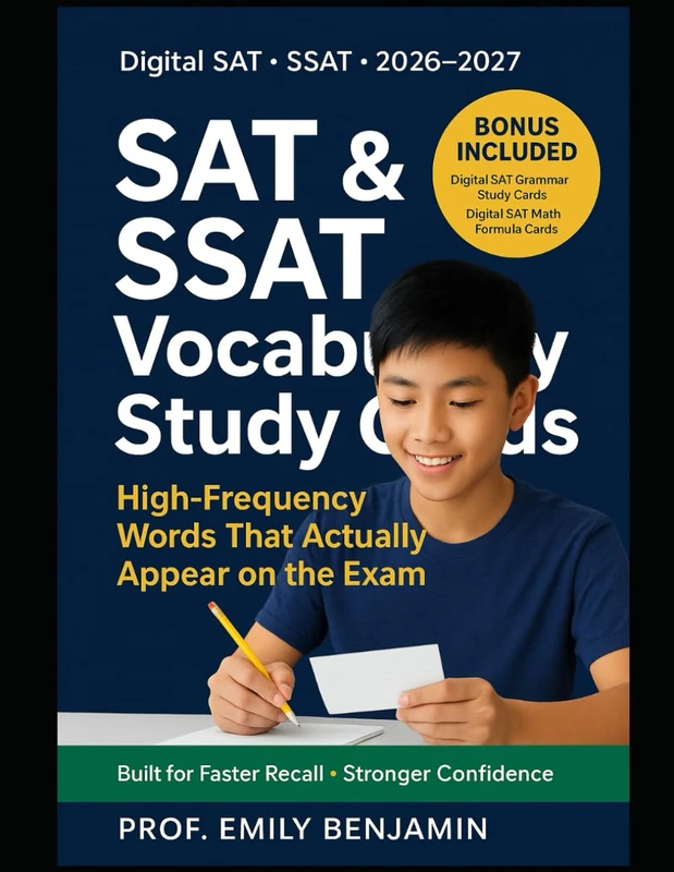 Digital SAT & SSAT Vocabulary Study Cards 2026 - 2027: 7,000+ High-Frequency words, Test-Aligned Vocabulary That Actually Appears on the SAT & SSAT — ... Stronger Recall, and Real Exam Confidence