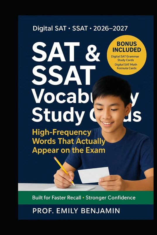 Digital SAT & SSAT Vocabulary Study Cards 2026 - 2027: 7,000+ High-Frequency words, Test-Aligned Vocabulary That Actually Appears on the SAT & SSAT — ... Stronger Recall, and Real Exam Confidence