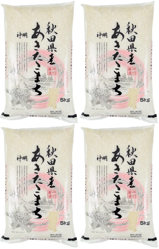 Akitakomachi 5kg (Pack of 4) | Premium Japanese Short-Grain Rice for Sushi & Rice Dishes
