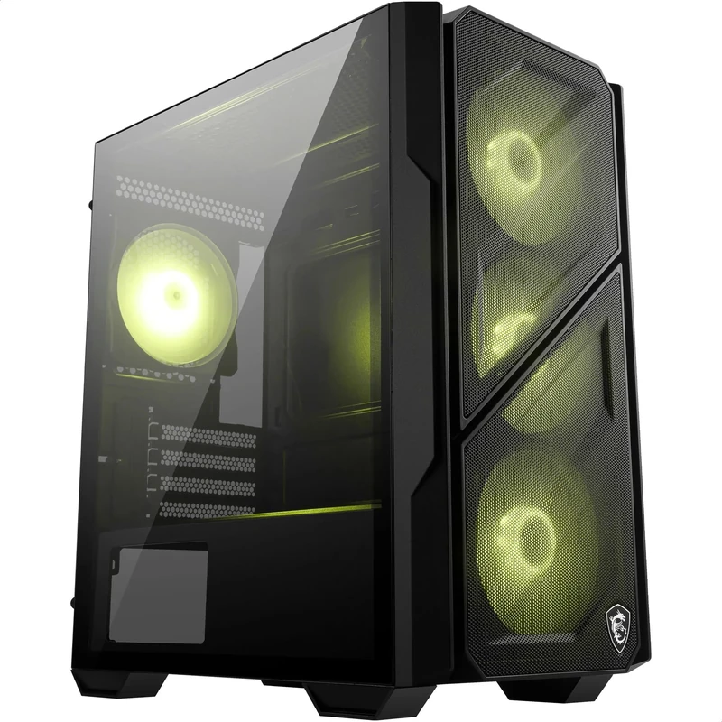 MAG FORGE M110R AIRFLOW - Mini Tower PC Case - High Airflow, Micro-ATX Capacity, 240 mm Radiator Support, Four Pre-installed ARGB Fans, Tempered Glass Side Panel - Black
