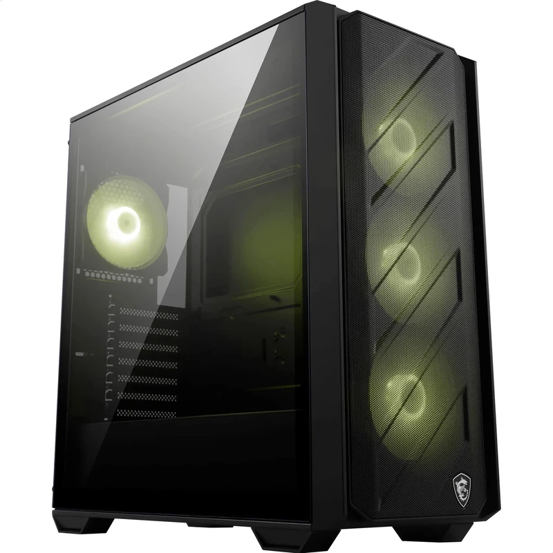 MAG FORGE 330R AIRFLOW - Mid Tower PC Case - High Airflow, ATX Capacity, 360 mm Radiator support, Four Pre-installed ARGB Fans, Tempered Glass Side Panel - Black