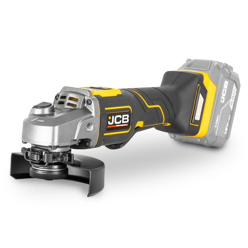 JCB Pro 18V Angle Grinder 4.5” / 115mm – Digital Speed Control, Brushless Motor, Anti-Vibration Side Handle, Paddle Switch – Bare Tool - 3 Year Warranty