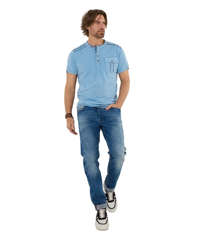 Joe Browns Men's Customised Zip Up Neck Funnel, Regular, Blue, UK S