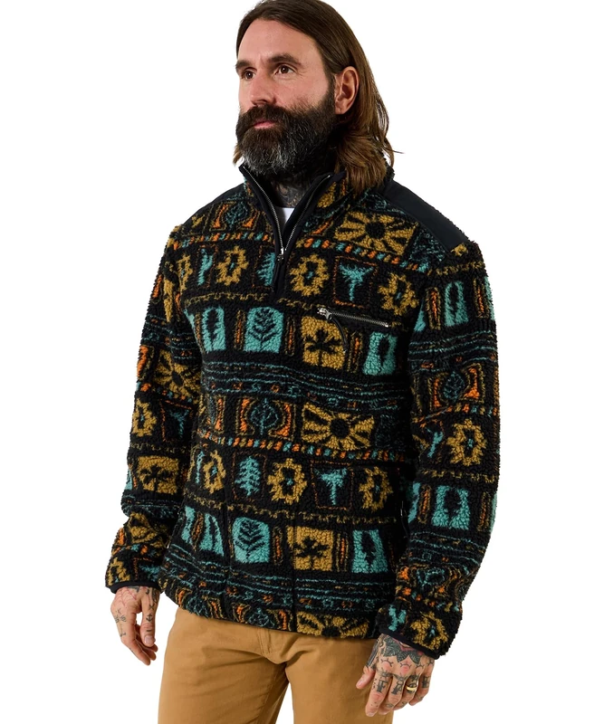 Joe Browns Men's Borg Zip Up Neck Funnel, Regular, Black, UK 3XL