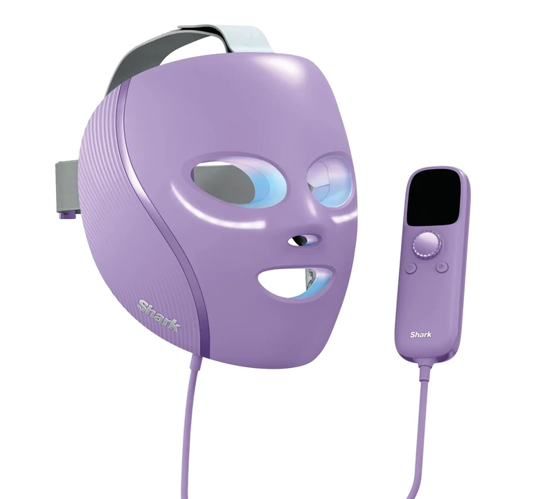 Shark CryoGlow LED Face Mask with Under-Eye Cooling, Anti-Ageing & Blemish Repair, Red & Blue LED, Infrared Light Therapy, USB-C, Remote Control, Storage Bag, Adjustable Straps, FW312UKPR - Image 1