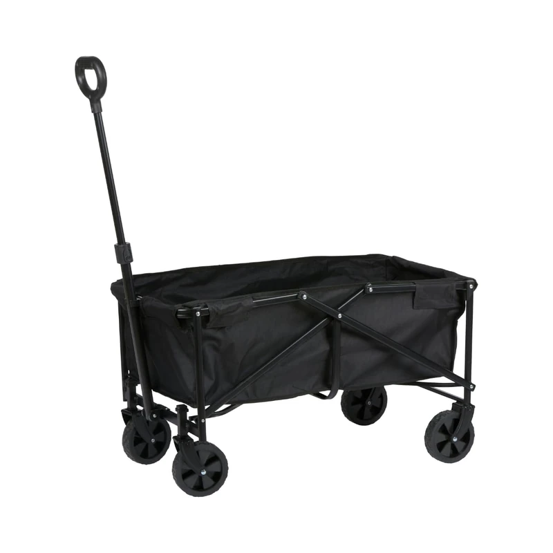 Camp Active Foldable Handcart Black - Handcart Foldable - Handcart with Adjustable Pull Bar - Handcart for Camping and Beach - 84 x 40 x 97 cm - Max 50 kg