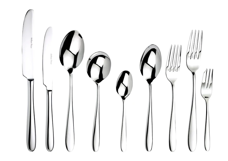 Arthur Price Willow 76 Piece Cutlery Set, 18/10 Stainless Steel, Contemporary Style, Dishwasher Safe, for 8 People